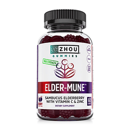 Zhou Nutrition Elder-Mune Sambucus Gomitas de saúco con zinc