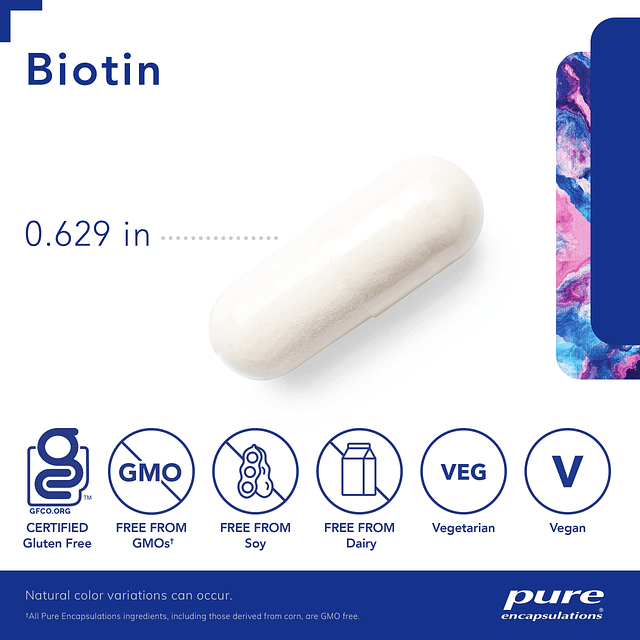 Biotina 8 mg Suplemento de vitamina B para ayudar a aliviar