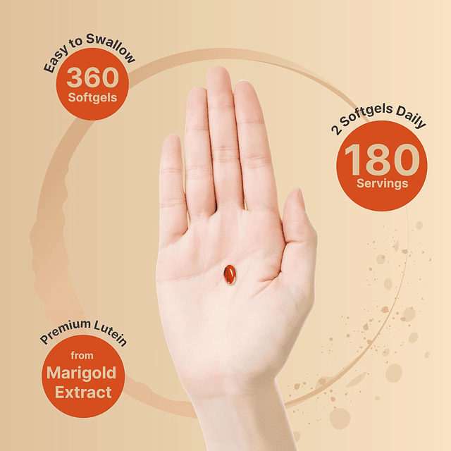 Luteína 40 mg y zeaxantina 1600 mcg por porción, 360 cápsula