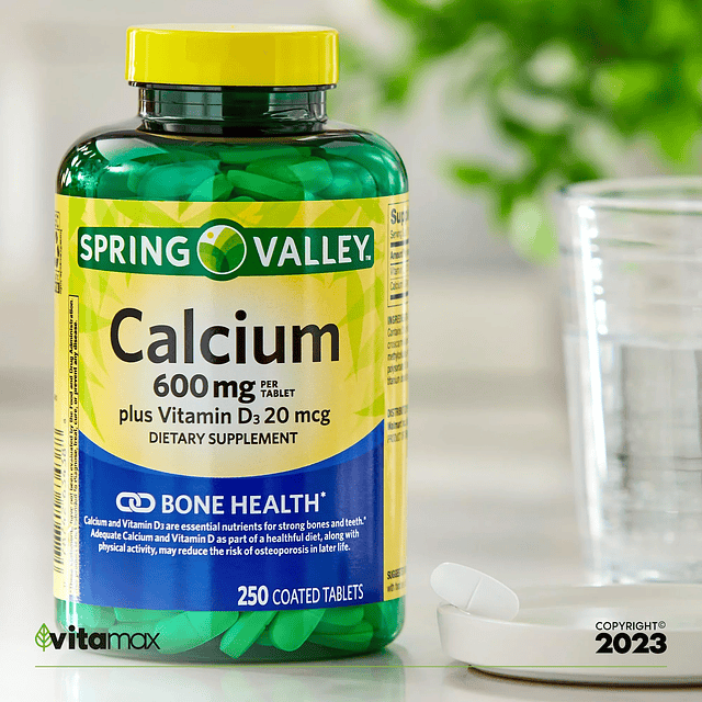 Spring Valley Calcium Plus Vitamina D Tabletas Suplemento di