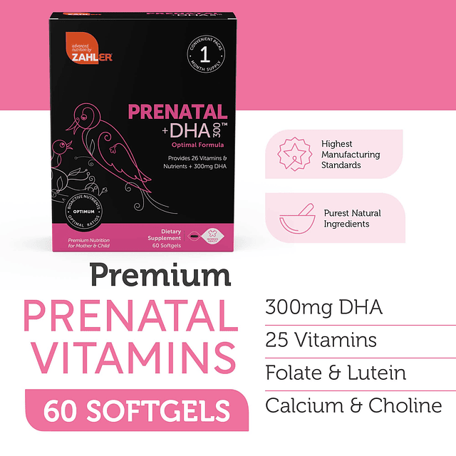 Vitamina prenatal con DHA y folato Suplementos DHA y multivi