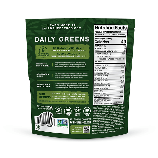 Prebiótico Daily Greens Powder Vitaminas y minerales esencia