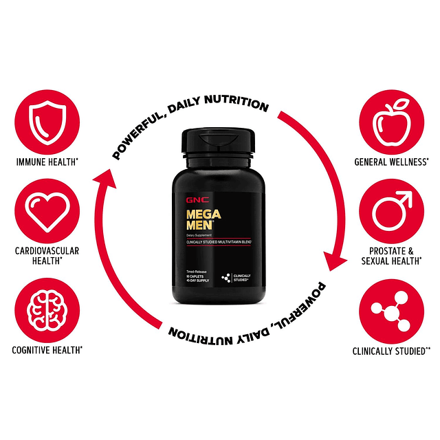 Multivitamina Mega Men | Antioxidantes, salud cardíaca y apo