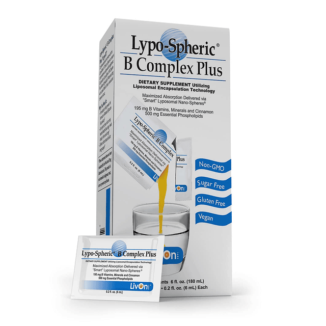 Lypo-Spheric B Complex Plus 30 paquetes 190 mg de vitaminas