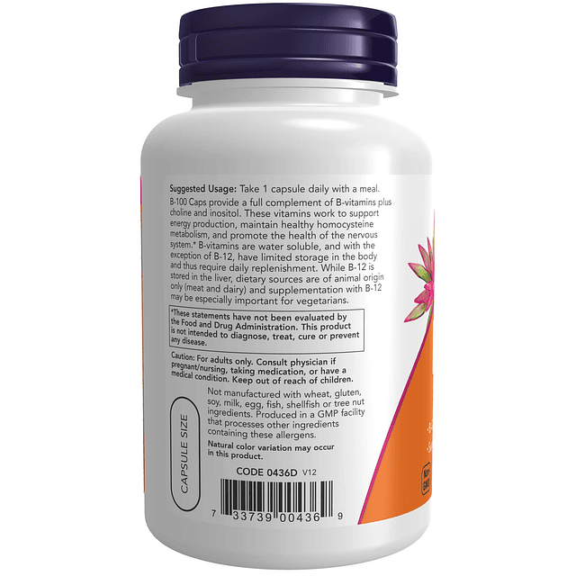 Suplementos de , vitamina B-100, producción de energía*, sal