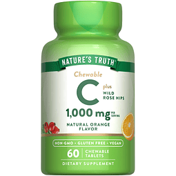 Vitamina C masticable con escaramujo | 500 mg | 60 tabletas