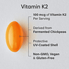 Vitamina K2 como MK-7 100 mcg con aceite de coco MCT 60 cáps