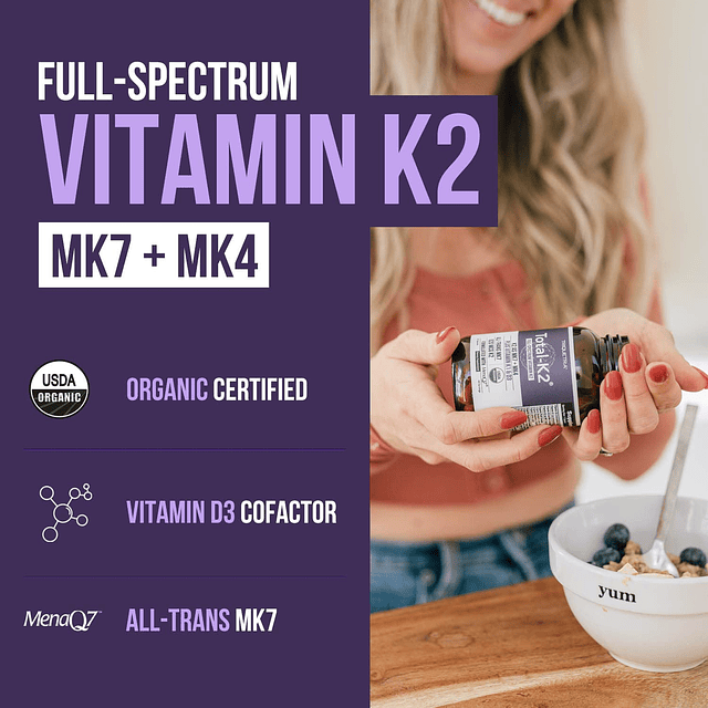 Total K2® | Vitamina K2 como MK7 y MK4 | Plus cofactor K1 y