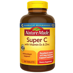 Nature Made Super C con (vitamina D3 y zinc), 200 tabletas,