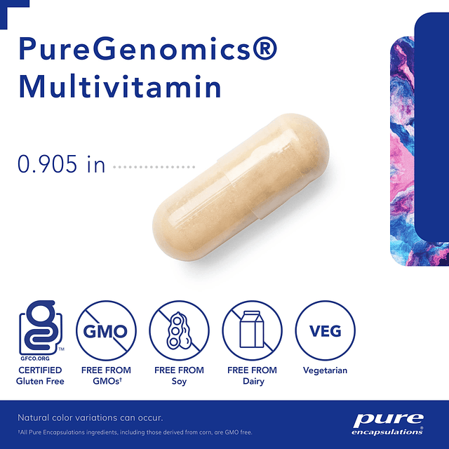 PureGenomics Multivitamin Suplemento para apoyar los requisi