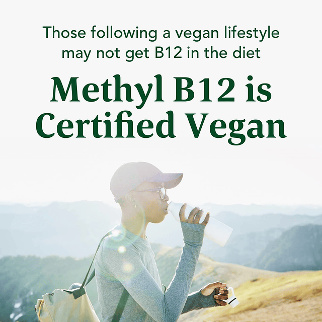 Metil B12 Vegano Incluye folato de metilo, vitamina B12 y B6