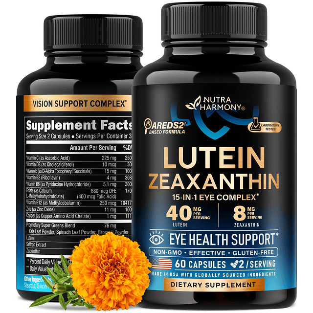 Suplemento de luteína 40 mg y zeaxantina 8 mg Vitaminas para