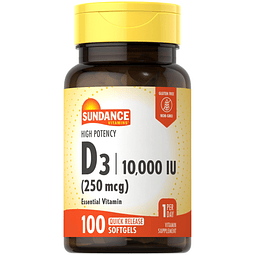 Vitamina D3 10.000 UI (250 mcg) | 100 cápsulas blandas | Fór