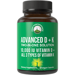 Advanced Vitamina D 10000 UI con los 3 tipos de cápsulas de