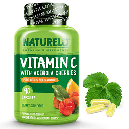 Vitamina C con extracto de cereza acerola orgánica y bioflav