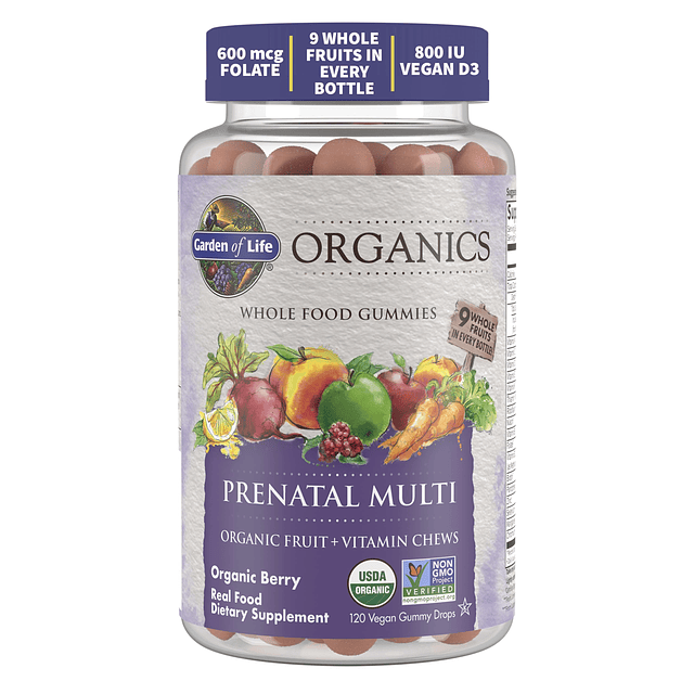 Organics Gomitas prenatales multivitamínicas con vitamina D3