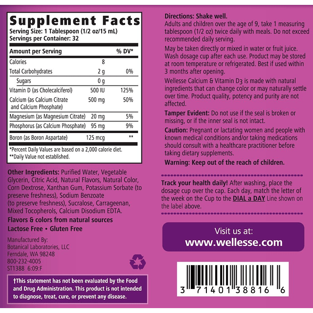 Suplemento de calcio y vitamina D3 de , 16 onzas (480 ml), s