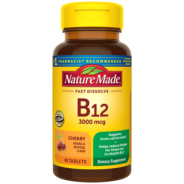 Vitamina B12 3000 mcg, B12 sublingual fácil de tomar para ap