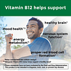 Vitamina B12 500 mcg, suplemento dietético para apoyar el me