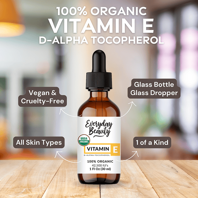 Aceite de vitamina E 100% orgánico D-Alfa Tocoferol Certific