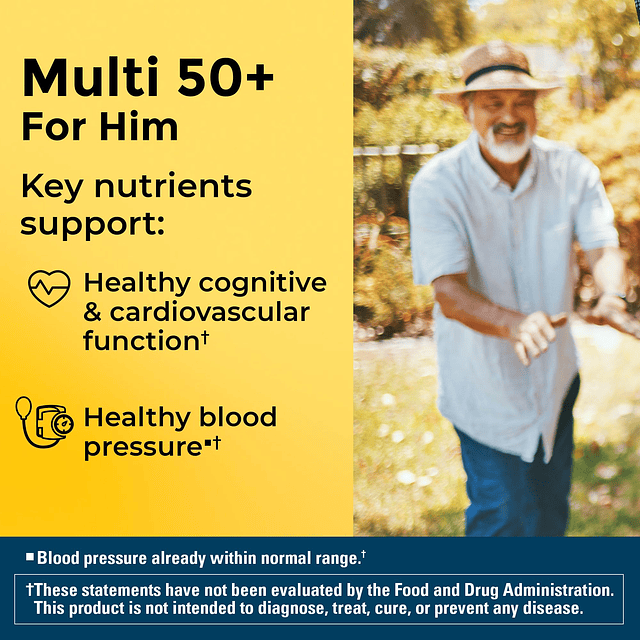 Multivitamin For Him 50+, Multivitaminas para hombres para a