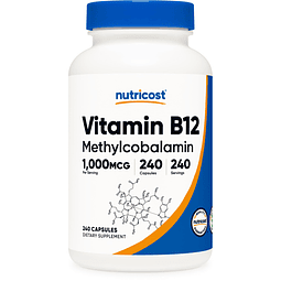 Vitamina B12 (Metilcobalamina) 1000 mcg, 240 cápsulas Suplem