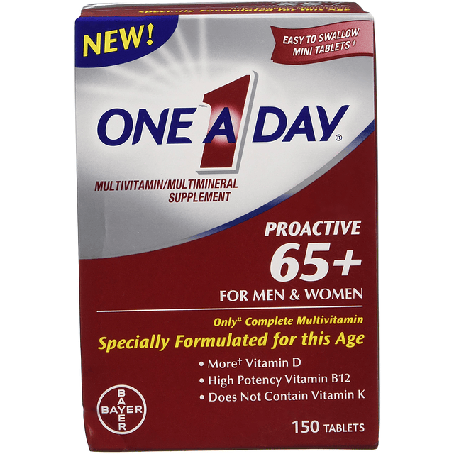 Multivitaminas One-A-Day Proactive 65 Plus para hombres y mu