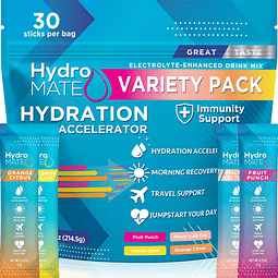 HydroMATE Electrolitos Paquetes de mezcla de bebidas en polv