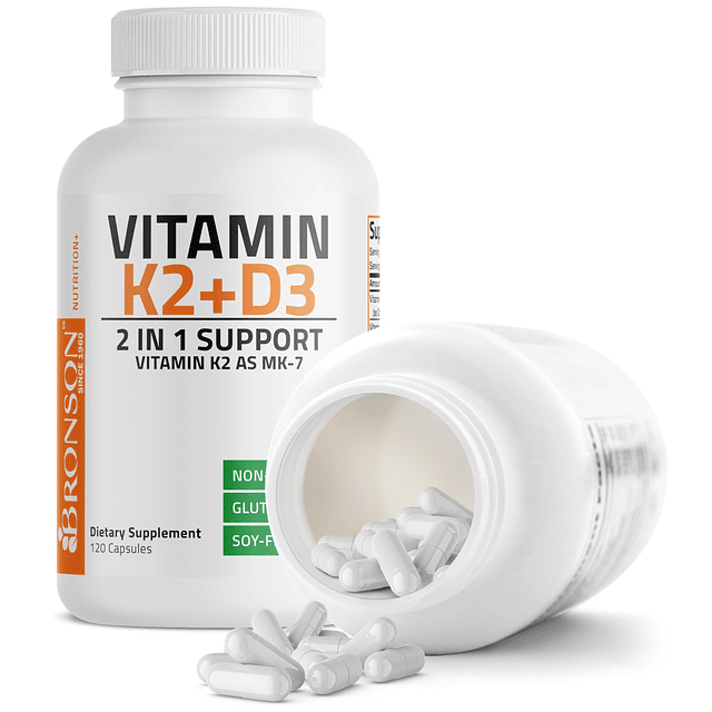 Vitamina K2 (MK7) con suplemento D3 Fórmula sin OGM 5000 UI