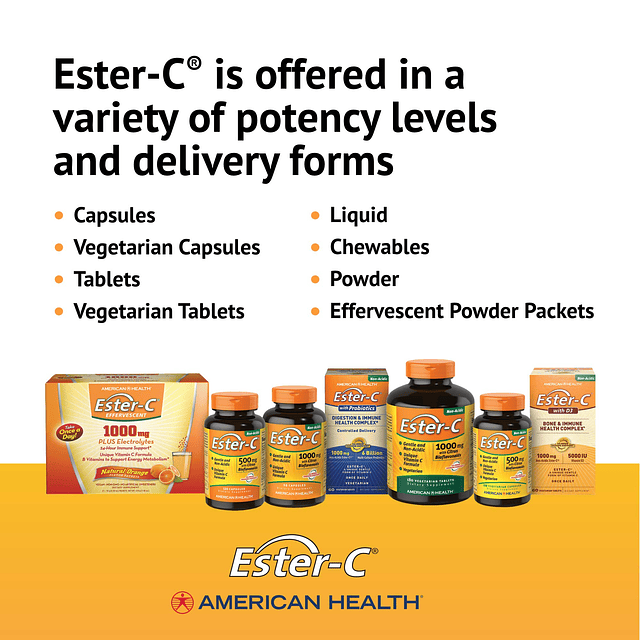 Ester-C 1000 mg con cápsulas de bioflavonoides Apoyo inmunol