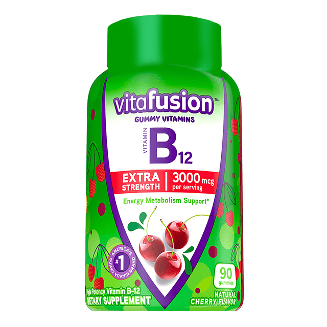 Vitamina B12 extra fuerte, vitaminas gomosas para apoyo al m