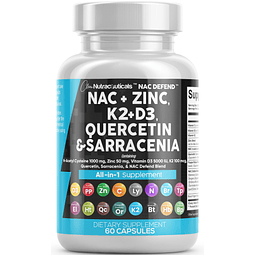 Suplemento NAC N-Acetilcisteína 1000 mg Vitamina D3 K2 Zinc