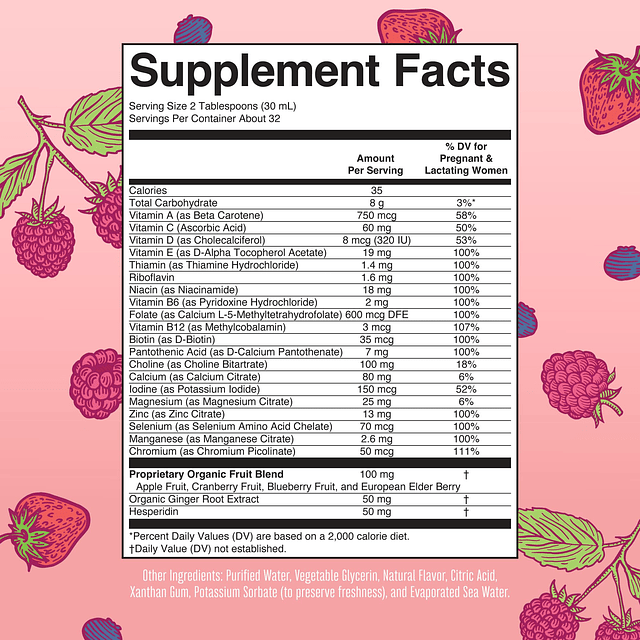 Vitaminas posnatales y prenatales para mujeres | Sin azúcar