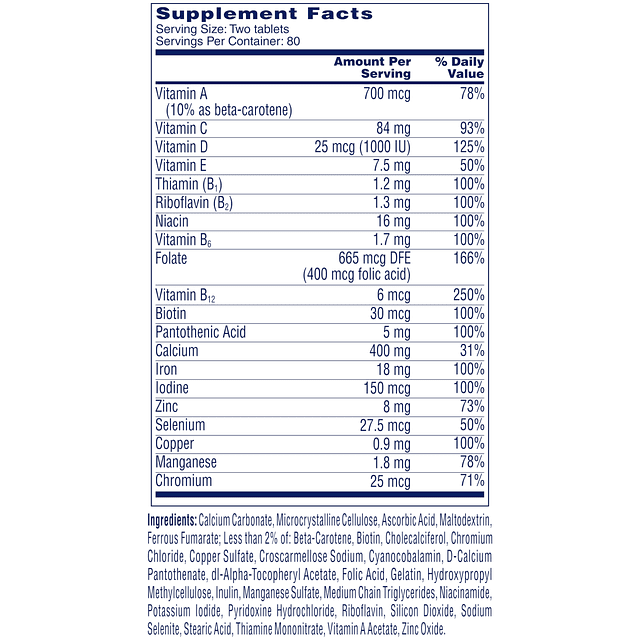 Multivitamínico One A Day Women's Petites, suplemento con vi