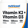 Vitamina K2 (MK7) (100 mcg) + Vitamina D3 (5000 UI) 120 cáps