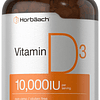 Vitamina D3 10000 UI | 500 cápsulas blandas | Suplemento sin