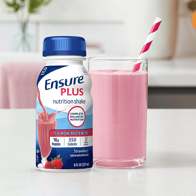 Garantizar Plus batido nutricional de fresa con fibra | Bati