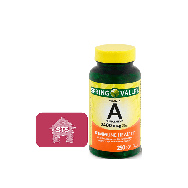 Suplemento de vitamina A Spring Valley 2400 mcg, 250 unidade