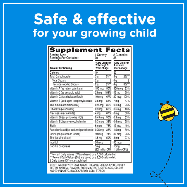 Kid's Multivitamínico diario completo + gomitas probióticas