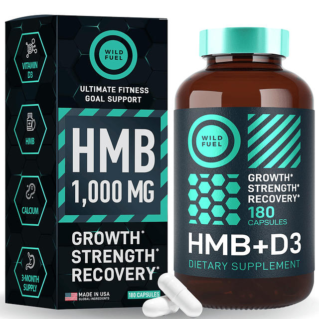 Suplementos HMB con vitamina D3-1000 MG de apoyo físico 3 me