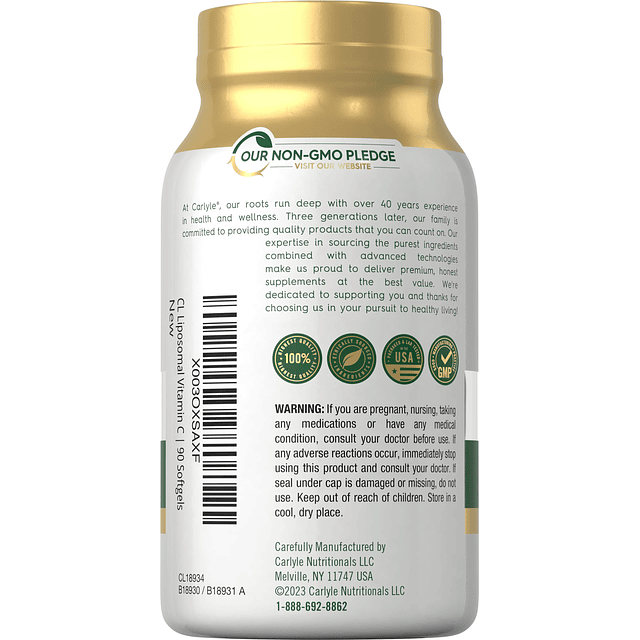 Vitamina C liposomal | 2200 mg | 90 cápsulas blandas | Fórmu