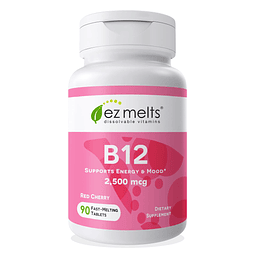 B12 Vitamina sublingual 2500 mcg, metilcobalamina, sin azúca