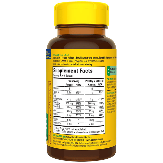 Vision basado en la fórmula AREDS 2, vitaminas para los ojos