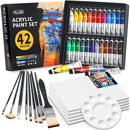 Juego de pintura acrílica para adultos y niños, kit de 42 su