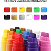 Juego de marcadores gigantes para carteles: 12 colores, punt