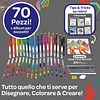 Sketch & Color (70 piezas), kit de arte para niños, incluye