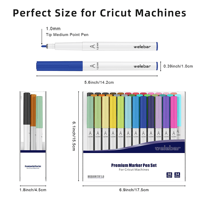 Juego de rotuladores de punta 1.0 para Cricut Maker 3/Maker/