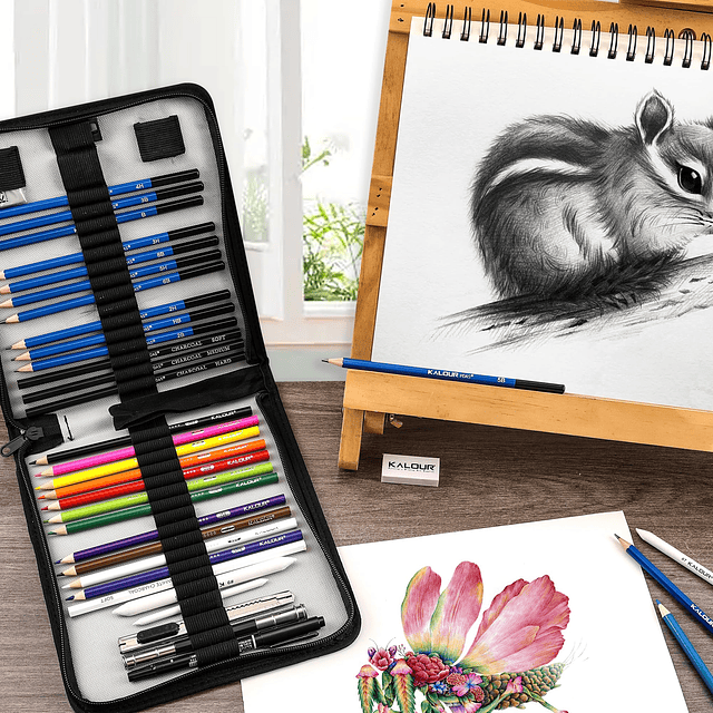 Sketching Coloring Art Set - Kit de dibujo de 38 piezas con