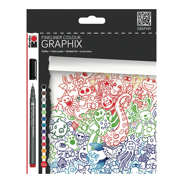 Creative Graphix Fineliner Pen, Doodle Supreme Juego de 12 (