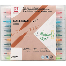 ZIG CALLIGRAPHY 2 marcadores de doble punta, juego de 12 col